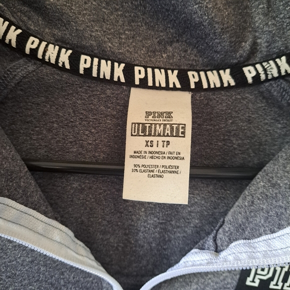 Pink Victoria's Secret Gray Ultimate Half Zip up sweatshirt - Picture 4 of 5